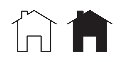 Obraz premium House icon for web, design. Linear illustrations, editable strokes