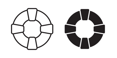 Life buoy icon for web, design. Linear illustrations, editable strokes © Hestia