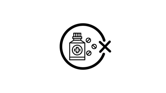 Do not take medication without doctor's prescription motion graphic animation