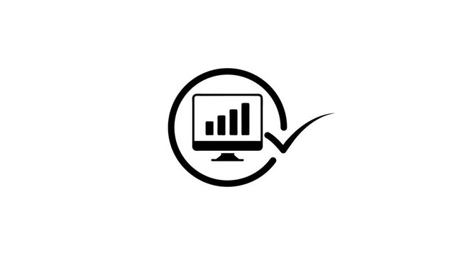 Computer analytics graph progress loading icon loading bar animation graphic design