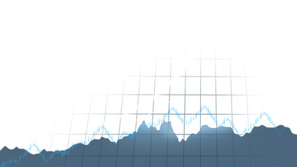 Glowing white rising arrow over mountain silhouette and trading graph on transparent background for success © riazul