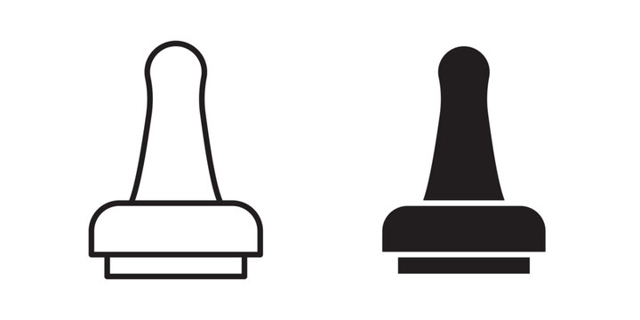 Stamp icon for web, design. Linear illustrations, editable strokes