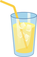 Fresh Lemon Drink with Ice Cubes Summer Beverage Design 