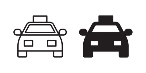 Obraz premium Taxi icon for web, design. Linear illustrations, editable strokes
