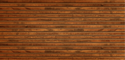 Obraz premium Wooden planks pattern, seamless horizontal wall panel with natural grain texture. Realistic vector background, wood floor with brown timber, top view, retro interior design projects, rustic backdrop
