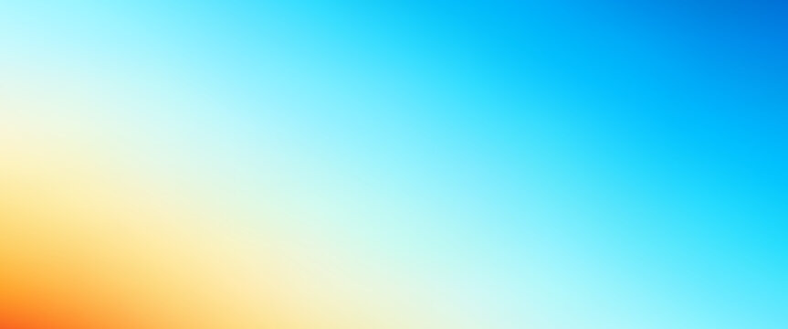 Abstract background with a smooth transition from warm sunny yellow to vibrant sky blue. Ideal for minimalist summer backdrops, travel posters and modern web design elements