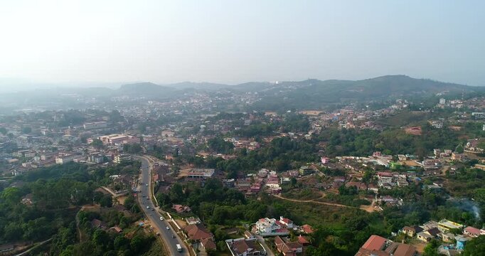 Aerial View of Coorg Town and Hills in Kodagu Karnataka India