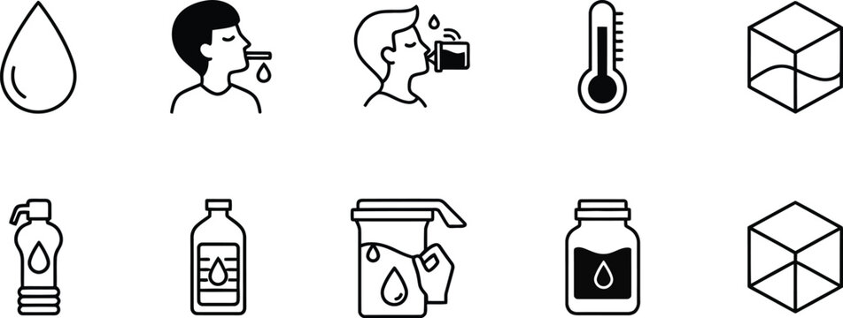 Hydration and temperature icons