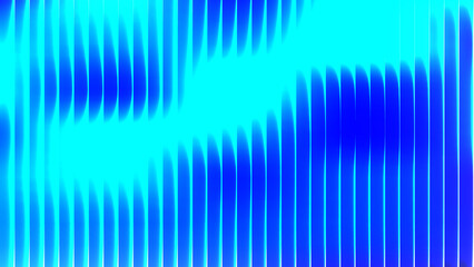 Abstract Cyan Blue Neon Glass Wave with Vertical Ribbed Lines, Futuristic Gradient Glow Technology Background Vector