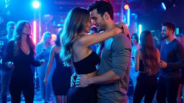 Couple dancing in nightclub