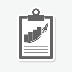Obraz premium Business Report icon sticker isolated on gray background