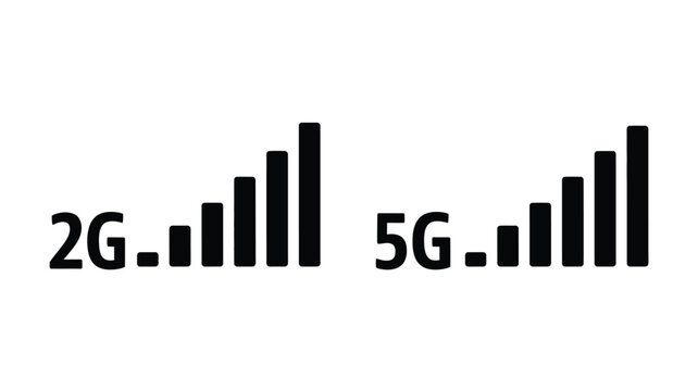 Comparing 2g and 5g signal strengths represented as a bold silhouette