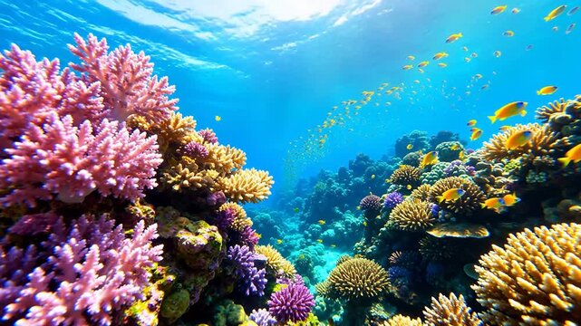 Colorful underwater coral reef