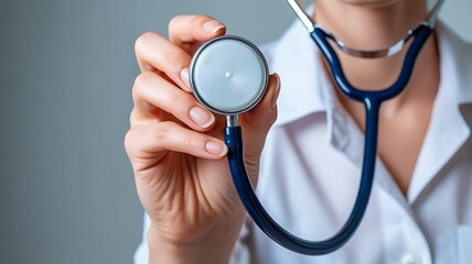 Doctor holding stethoscope, medical professional