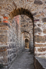 Obraz premium Arched walkway in St. Nicholas Church (ruins), Bautzen, Upper Lusatia – Saxony, Germany