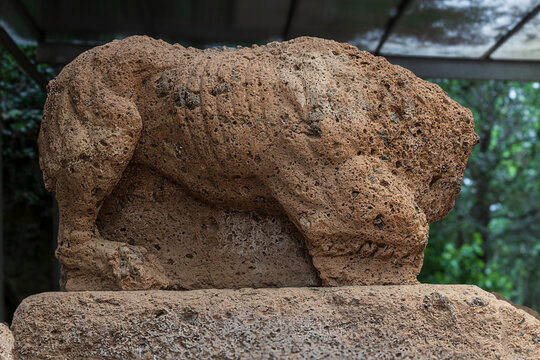 One of the most important monuments of civilization of the Etruscan, in the Etruscan Necropolis of Sovana, is the Tomba Ildebranda, Tuscany, Italy