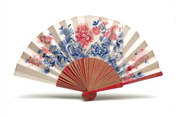 Ornate, folded fan with floral design (1)