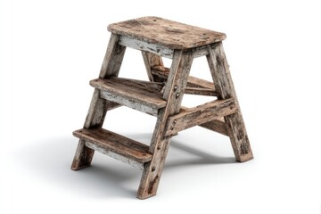 Weathered wooden step stool (1)