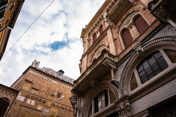Low angle view of the neo-Romanesque facade of Palazzo delle Debite in the historic center of Padova, Italy 02.01.2026 © Dragan