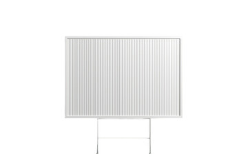 White blank yard sign providing space for advertising or political campaign messages. Transparent...