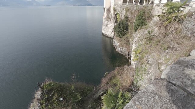 the Santa Caterina Heremitage on the shore of Maggiore lake Lombardy, Italy