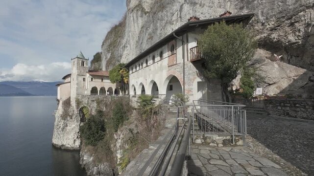 the Santa Caterina Heremitage on the shore of Maggiore lake Lombardy, Italy