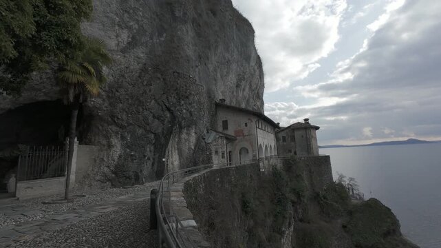 the Santa Caterina Heremitage on the shore of Maggiore lake Lombardy, Italy