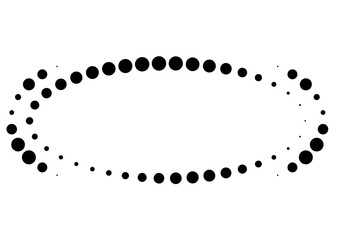 見出しやメッセージ用・ハーフトーンパターンの円形グラフィック・ダイナミックな幾何学デザイン