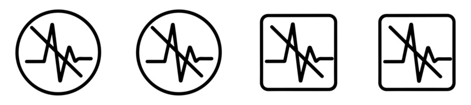 audio noise reduction cancellation icon set
