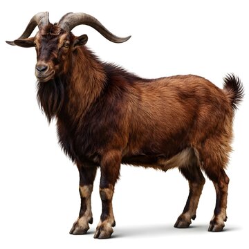 Goat standing alone on a plain white background. Eid ul acha sacrifice the goat Eid special animal