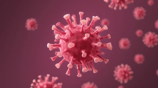 Microscopic view of a contagious virus particle in a fluid medium