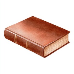 Obraz premium Watercolor illustration of old book on white background for creative projects