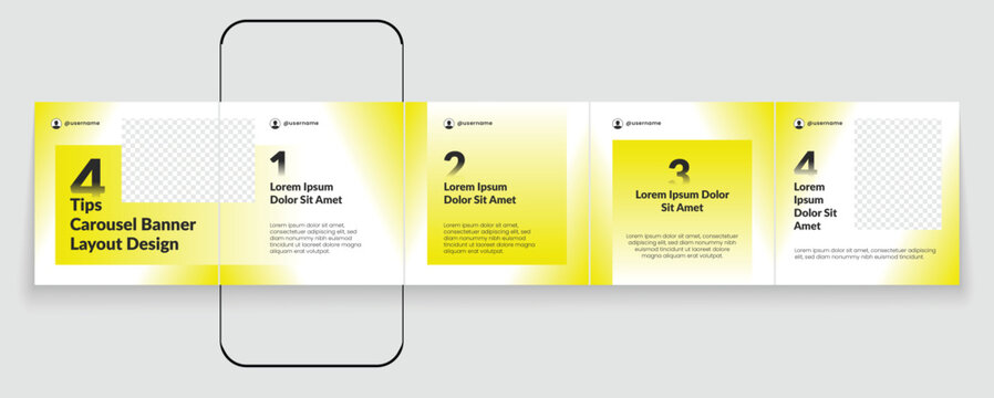Set of LinkedIn carousel post, social media Instagram carousel post, modern and editable tips sharing business carousel template design