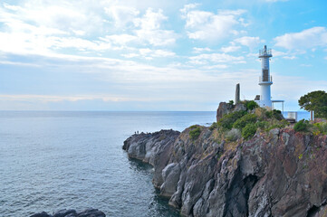 薩摩長崎鼻灯台の風景　鹿児島県指宿市