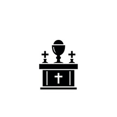 Fototapeta premium Altar with chalice and crosses religious icon.