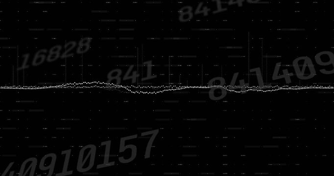 Dotted waveform and lower trace rising, peaking, dipping, settling from data pulse, showing volume