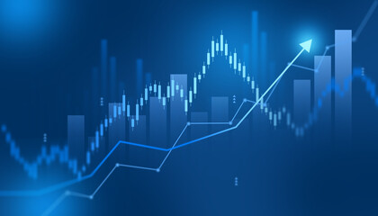 Naklejka premium Stock Market Investment Trading Graph Business Finance Growth and Exchange Chart