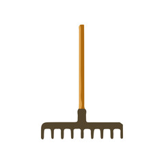 Garden Rake Isolated on White