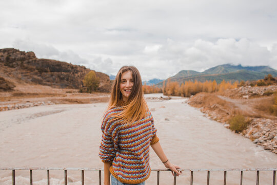 Spain, portrait of happy young woman in Ordesa National Park