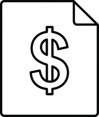 Fototapeta premium Vector dollar document icon, finance symbol