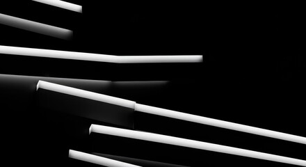 Abstract monochrome pattern featuring parallel lines and staggered geometric shapes creating a sense of dynamic spatial rhythm, monochrome, pulse, graphic