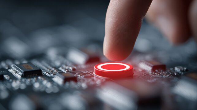 Button Press on Circuit Board for System Stress Testing Interface