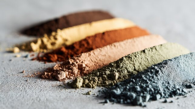 Smooth Arrangement of Colorful Powders on a Gray Surface