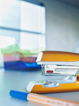 Office supplies on desk