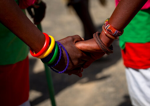 Rendille tribeswomen bracelets, Turkana lake, Loiyangalani, Kenya