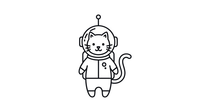 Astronaut Cat Wearing Space Suit.