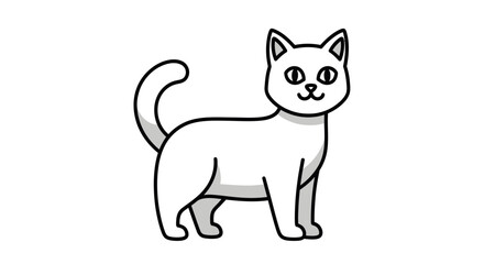 Obraz premium Simple Line Drawing of a Cat.