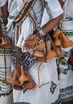 Borana tribe women with calabashes, Turkana lake, Loiyangalani, Kenya