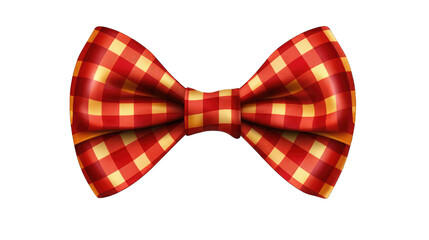 Vibrant red and yellow plaid bow tie for stylish formal wear
