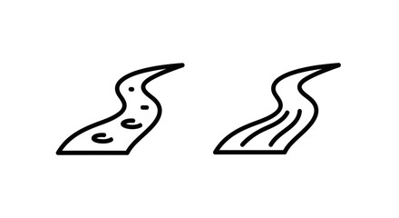 Obraz premium Stylized wavy lines icons: one with bubbles, one smooth, in black and white, line art, clean lines